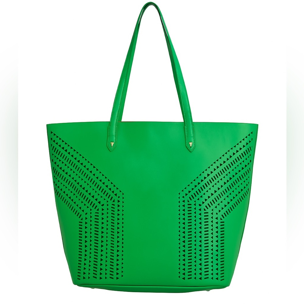 Stella & Dot Green Tote with Geometric Detailing